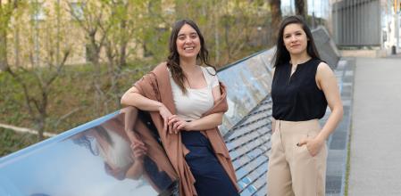 Jóvenes científicos becados por La fundación La Caixa.Luciana Scrinzi y Carolina Lacovone