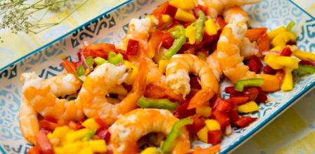 La receta más sabrosa de gambas con mango y pico de gallo