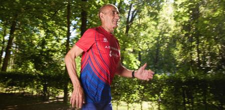 Entrenamiento de Gustavo Gómez, en el Parque del Retiro de Madrid.