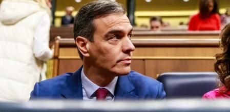 Pedro Sánchez este miércoles en el Congreso