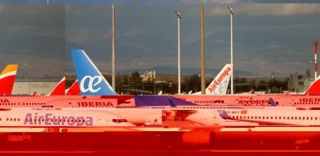 FILE PHOTO: Iberia and Air Europa planes parked at Adolfo Suarez Barajas airport during the COVID-19 pandemic in Madrid, Spain, December 15, 2020. REUTERS/Susana Vera/File Photo