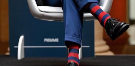 Rome (Italy), 30/04/2024.- The socks of Italy's deputy Prime Minister, Minister of Infrastructure and leader of Italian far-right League party (Lega) Matteo Salvini, during the presentation of his new book 'Controvento. L'Italia che non si arrende' at the Adriano Temple in Rome, Italy, 30 April 2024. League party candidate for the upcoming European elections, General Roberto Vannacci is set to run in June's European elections as an independent candidate on the League's lists. The 55-year-old former paratrooper commander caused controversy and came recently under disciplinary proceedings ordered by the defence ministry over his book, 'Il Mondo al Contrario' (The World Back To Front), for slamming gays and other minorities. (Elecciones, Italia, Roma) EFE/EPA/ETTORE FERRARI