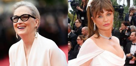 Meryl Streep y Helena Christensen en la alfombra roja inaugural del Festival de Cine de Cannes