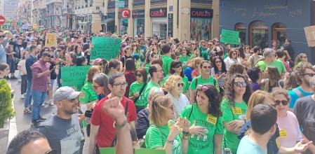 Imagen de la protesta en las calles de València.
