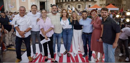 Un acto de la campaña de 2023 de Compromís-Sumar. 