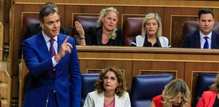 El presidente del Gobierno, Pedro Sánchez, este miércoles en la sesión de control en el Congreso