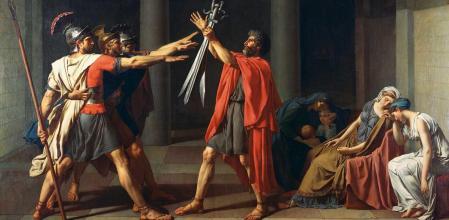 ‘El juramento de los Horacios’, Jacques-Louis David, 1784. Musée du Louvre.
