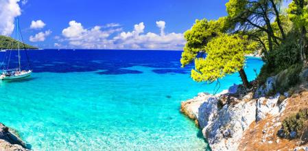 Playa de Kastani, en la isla de Skopelos