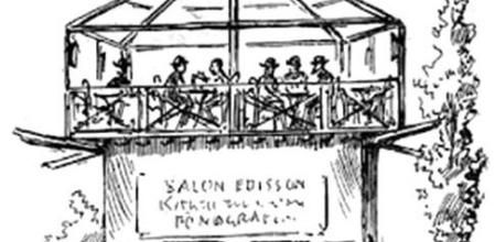 Dibujo del Salón Edison publicado a L'Esquella de la Torratxa.