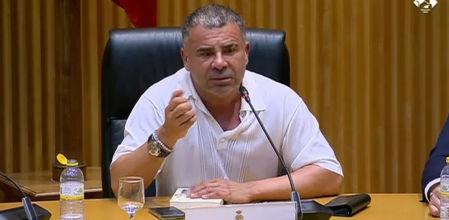 Jorge Javier Vázquez durante su intervención en el Congreso de los Diputados en la jornada 'Educando en la Diversidad', organizada por el PSOE