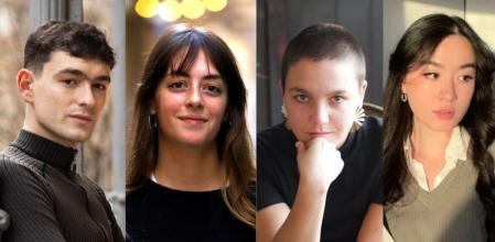 De izquierda a derecha, los escritores Pol Guasch, Andrea Levi, Nuria Bendicho y Chloe Gong