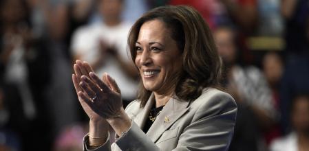 Kamala Harris en un mitin reciente en Maryland