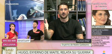 Hugo Paz revela en 'TardeAR' las difíciles experiencias vividas durante su relación con Sofía Suescun debido a la influencia de Maite Galdeano
