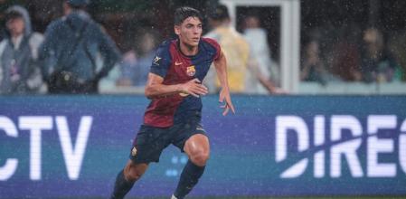 Aug 3, 2024; East Rutherford, NJ, USA; Barcelona defender Alex Valle (12) controls the ball during the first half of an international friendly against Real Madrid at MetLife Stadium. Mandatory Credit: Vincent Carchietta-USA TODAY Sports