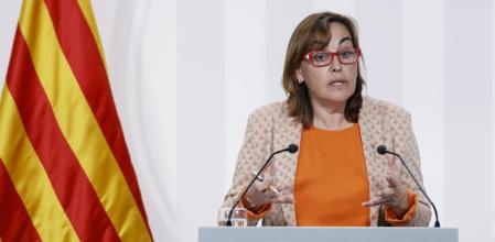 La portavoz del Govern y consellera de Territori,Sílvia Paneque, durante la rueda de prensa posterior al Consell Executiu.