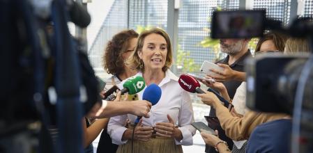 Rueda de prensa de Cuca Gamarra en la sede del Partido Popular en Madrid.