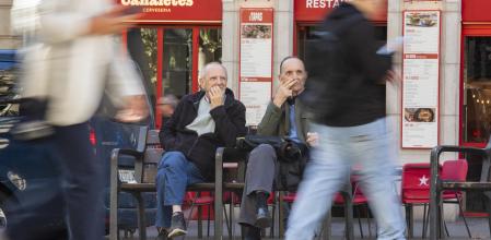 Jubilados en el centro de Barcelona