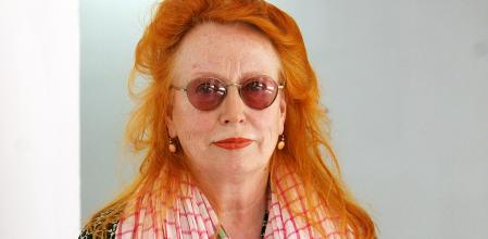 NEW DELHI, INDIA - APRIL 05: German artist Rebecca Horn at the National Gallery of Modern Art on Thursday, 5th April, 2012. (Photo by Ramesh Sharma/The India Today Group via Getty Images)