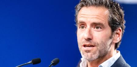 l portavoz del partido, Borja Sémper, durante la rueda de prensa ofrecida junto a Esther Muñoz este lunes en Madrid