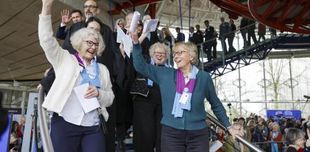 El grupo Abuelas por el Clima de Suiza ganó en abril su pleito en el Tribunal Europeo de Derechos Humanos