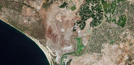 Imagen de Doñana y el tramo final del Guadalquivir captada segunda semana de septiembre por el satélite Sentinel 2-C
