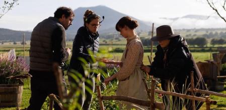 Una imagen del rodaje de 'Como agua para chocolate'.