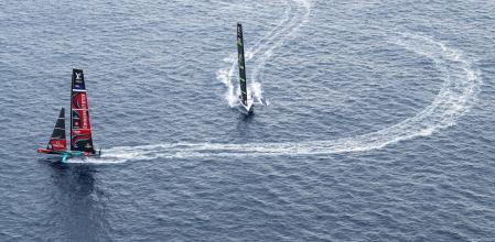 October 18, 2024. Louis Vuitton 37th America's Cup, Race Day 5. INEOS BRITANNIA, EMIRATES TEAM NEW ZEALAND