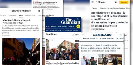 Retales de la prensa digital sobre la visita de los Reyes a Paiporta