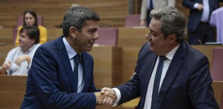 Carlos Mazón, president de la Generalitat Valenciana, i José María Llanos, síndic de Vox a les Corts