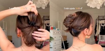 El moño viral de TikTok que puede hacerse en menos de un minuto y queda ideal.