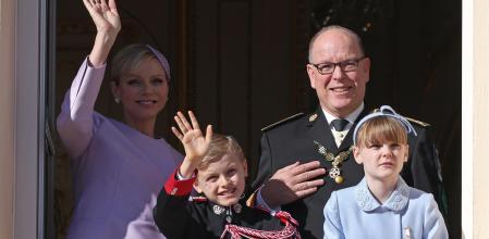 MONACO, MONACO - NOVEMBER 19: (EDITOR'S NOTE : NO TABLOIDS WEB & PRINT, NO DAILY MAIL, NO DAILY MAIL GROUP, NO BILD, NO CHI, NO VOICI, NO CLOSER) Princess Charlene of Monaco, Prince Jacques of Monaco, Prince Albert II of Monaco and Princess Gabriella of Monaco attend the Monaco National Day on November 19, 2024 in Monaco, Monaco. (Photo by Pascal Le Segretain/Getty Images)