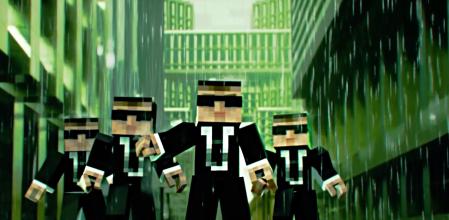 Agentes que imitan al señor Smith de la película 'Matrix'