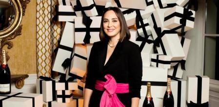 Tamara Falcó con el conjunto de su colección para Pedro del Hierro