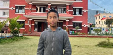 Tsewang, en una foto del pasado noviembre, cedida por la fundación que lo acoge en Katmandú 