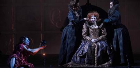 Mariana Limeres (bailarina), Paola Cabello (actriz y bailarina), Aigul Akhmetshina (Elisabetta) y Magdalena Aizpurua (actriz).