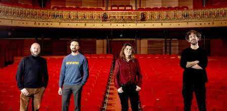 FOTO ALEX GARCIA DRAMATURGOS INTERNACIONALES. LOS AUTORES DE TEATRO JOSEP MARÍA MIRO, GUILLEM CLUA, MARTA BUCHACA Y JOAN YAGO FOTOGRAFIADOS EN EL ROMEA 2024/12/18