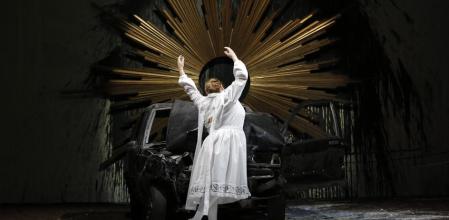 REQUIEM de Mozart, mise en scene de Romeo Castellucci, direction musicale Raphael Pichon, , au Theatre de l'archeveche du 3 au 19 juillet 2019 dans le cadre du Festival International d'art lyrique d'Aix en provence avec l'orchestre Pygmalion. Avec Soliste: Siobhan Stagg, Sara Mingardo, Martin Mitterrutzner, Luca Tittoto, Chadi Lazreq, Elias Pariente.. Avec Danseurs: Amr Karkout, Hiroki Nunogaki, Igor Prandi, Eliot Bussinet, Benedetta Clmadamore, Marie-Estelle De Fougerolles, Ana Isabel Gomez Torres, Hinako Maetani, Agathe Peluso, Michelle Salvatore, Simone Gatti, Filippo Nannucci. (photo by Pascal Victor/ArtComPress)