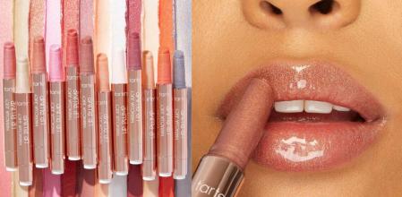 Maracuja juicy shimmer glass lip plump de Tarte.