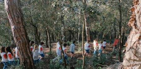 El colegio se encuentra en la cumbre del Tibidabo y rodeado de más de 14.000 m2 de bosque privado