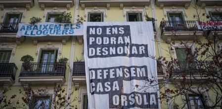 Rueda de prensa para anunciar las movilizaciones que se van a hacer para parar el deshaucio de la Casa Orsola. Barcelona, 22 de Enero de 2025