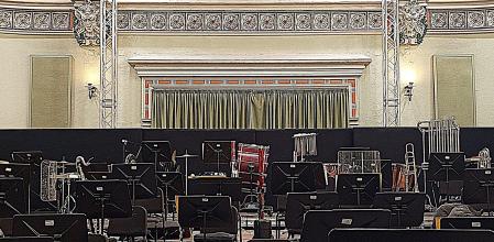 Sala de ensayos de la OSV en el edificio del antiguo Círcol de Sabadell.