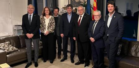 Carles Puigdemnot reunido ayer en Waterloo con una representación la Unión Patronal Metalúrgica (UPM), Fecavem y el Consell de Gremis de Catalunya