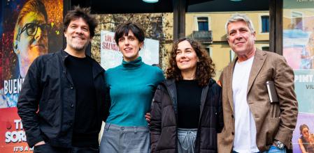 Foto ANDREA MARTÍNEZ PASTOR 29/01/2025. Presentación de la pieza de Yasmina Reza 'Un dios salvaje', dirigida por Pere Arquillué, con Pere Arquillué, Laura Conejero, Ivan Benet y Laura Aubert, en el Teatre Goya, Barcelona.