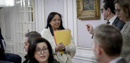 Los dirigentes del PP y Vox en la Junta de Síndics de este martes.