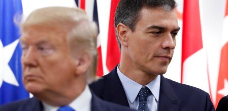 JAPAN G20 The President of the Spanish Government Pedro Sanchez (R) and the President of the US, Donald Trump, participate in the session of Empowerment of Women, during the G20 Summit, in Osaka, Japan, 29 June 2019. EFE/ Chema Moya