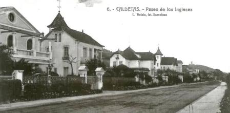 El paseo dels Anglesos de Caldetes en los años 20 del siglo pasado