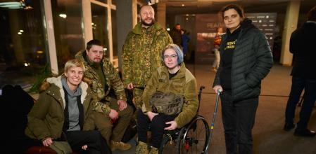 foto Anastasia Telikova & Serhii Siviakov 18/02/2025 presentacion en Kyiv del documental sobre la brigada 47 en zhaporizhzhia, ucrania