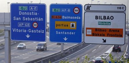 Imagen de la entrada a Bilbao por Miribilla, donde un conductor ha conducido 15 kilómetros en sentido contrario.