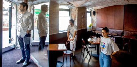 FOTO ALEX GARCIA RESTAURANTE FRANCA DE IZQUIERDA A DCHA LOS COCINEROS GIANMARCO GRECI,JOSHUA MACCARTY Y FRANCESCA BAIXAS 2025/02/26