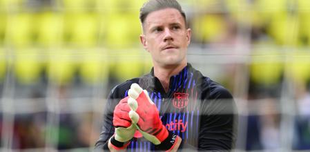 Ter Stegen antes de lesionarse en septiembre en La Cerámica